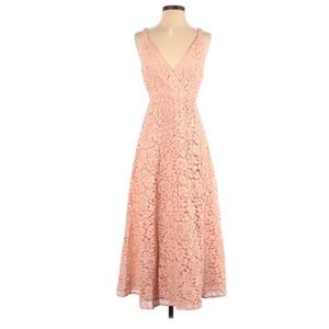 Bardot 6 NWT Genoveve Lace Dress Ankle Length Rose